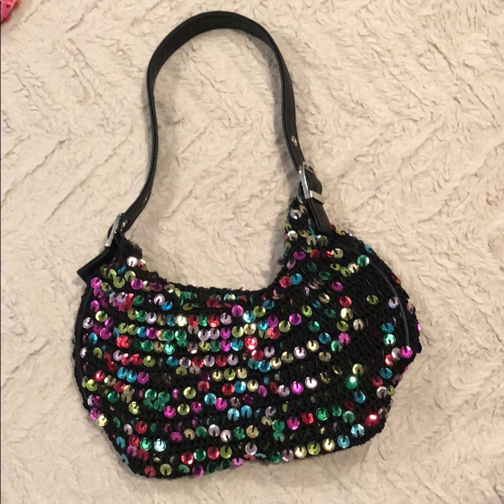 Multi color sequins purse